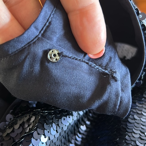 Banana Republic Navy V-Neck Sequin Shift Evening Dress - Picture 13 of 13